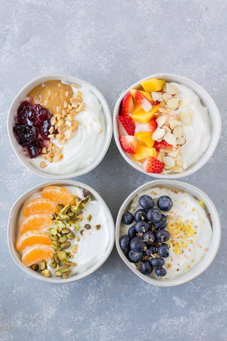 Greek yogurt with fruits and granola