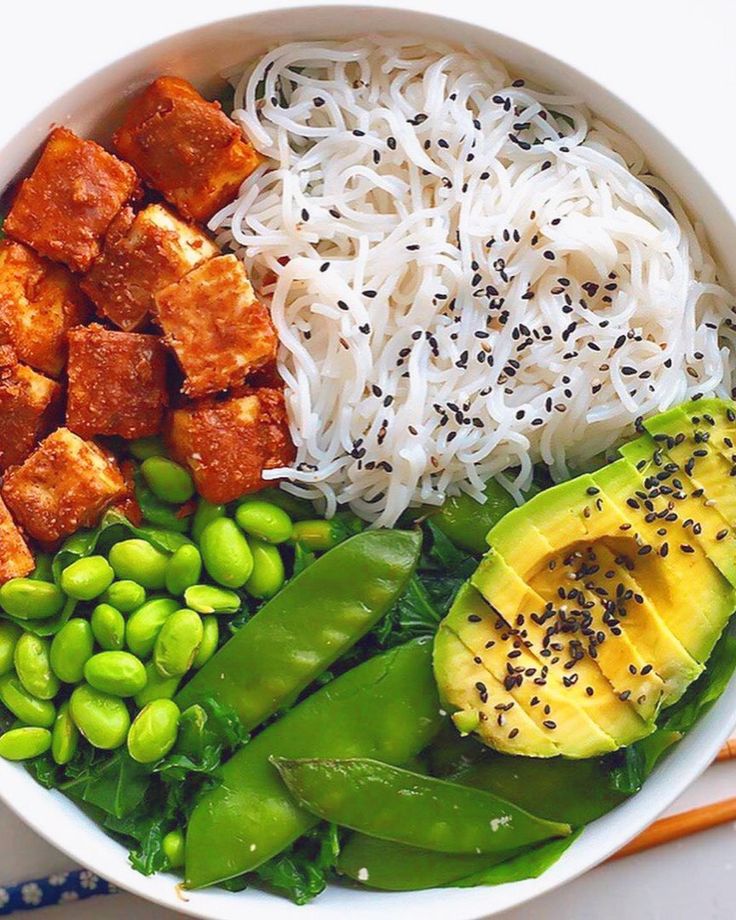 tofu and edamame