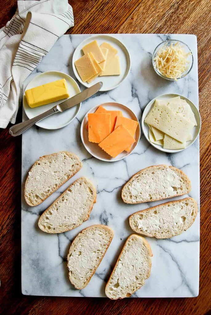 sandwich with different types of cheese