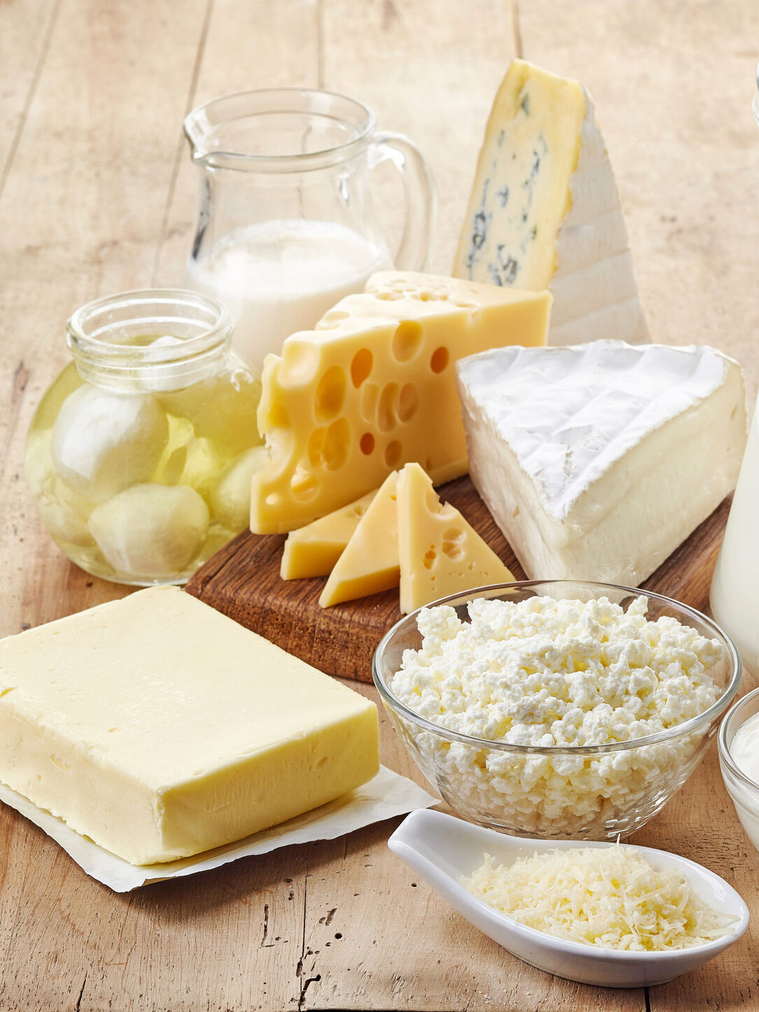 dairy products: cheese, butter, yogurt