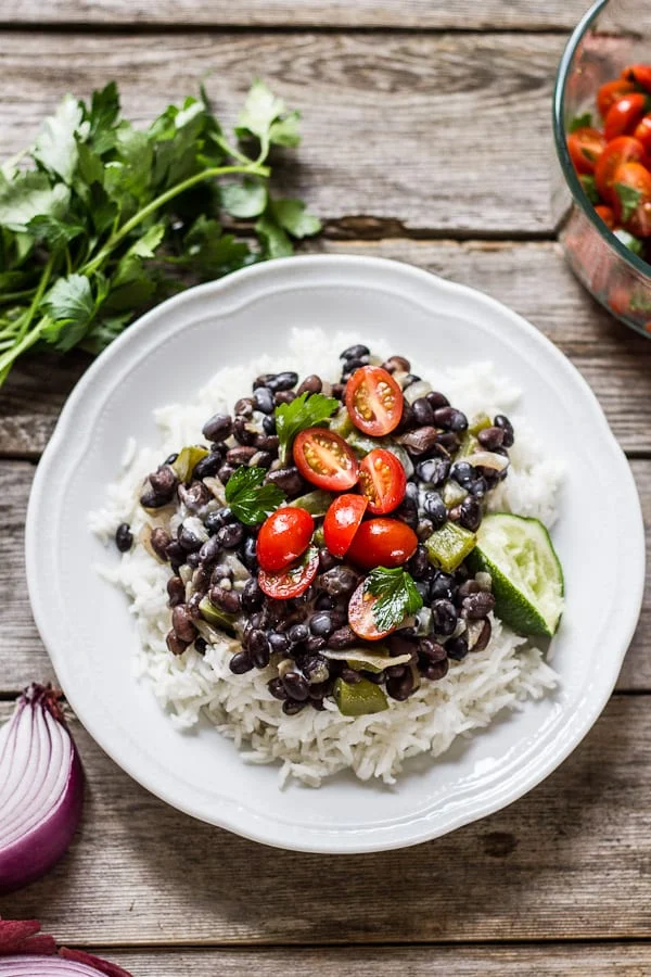 Rice and Beans diced tomatoes, and creamy coconut milk